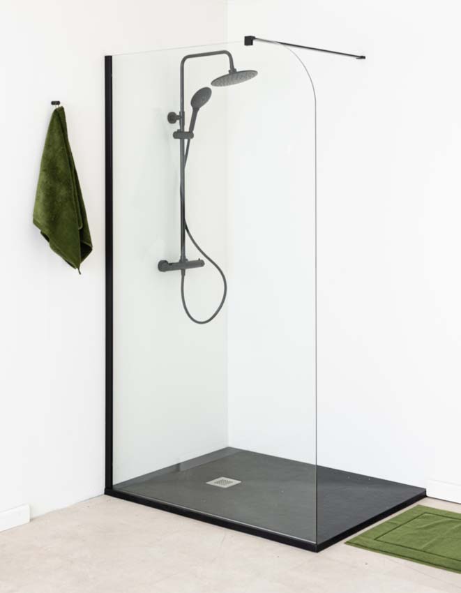 Douchewand Avery afgerond 117x200cm
