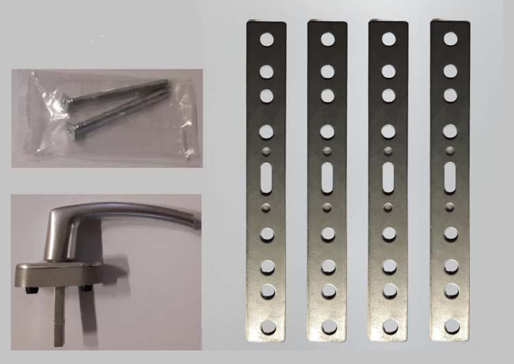 Accessoires complets pour fenêtres en PVC noir 4/1 