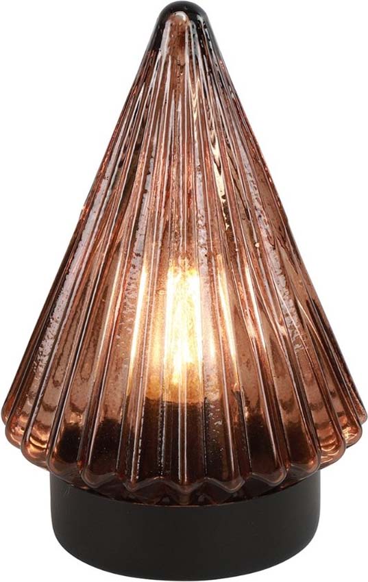 Tafellamp Kerstboom bruin 17cm LED