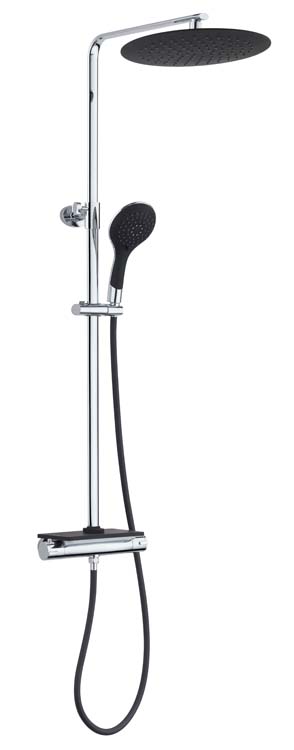 Set de douche Fiona thermostatique noir/chrome Set de douche Fiona thermostatique noir/chrome