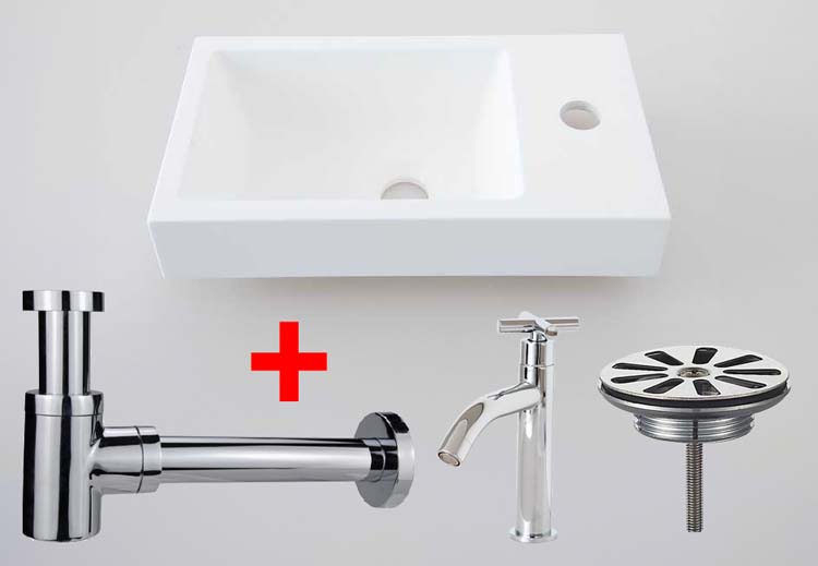 Handenwasserset Azura glanzend wit