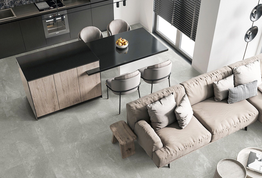 Carrelage de sol et mural Stone Union Earth gris 60x120cm