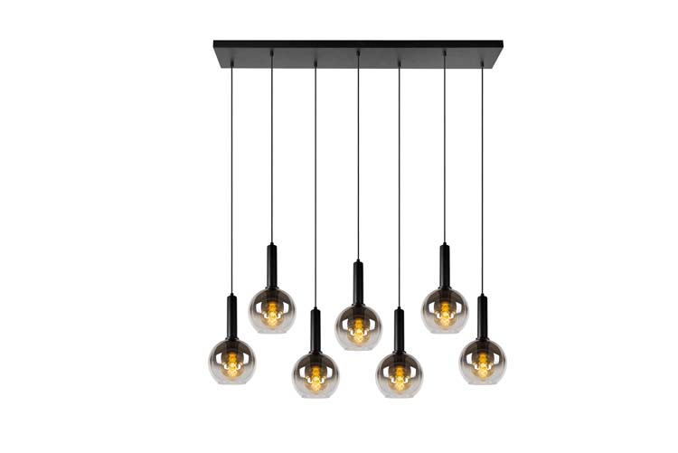 Hanglamp - zwart - 130x30x150cm - dimbaar - 7xE27 - 40W