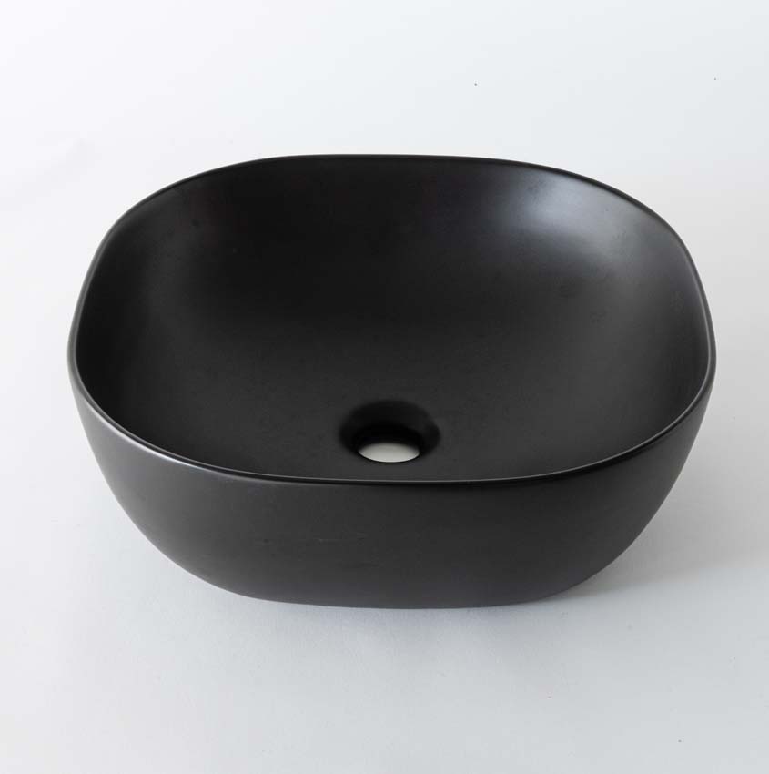 Opbouwkom Griet mat zwart 42x42x14,5cm