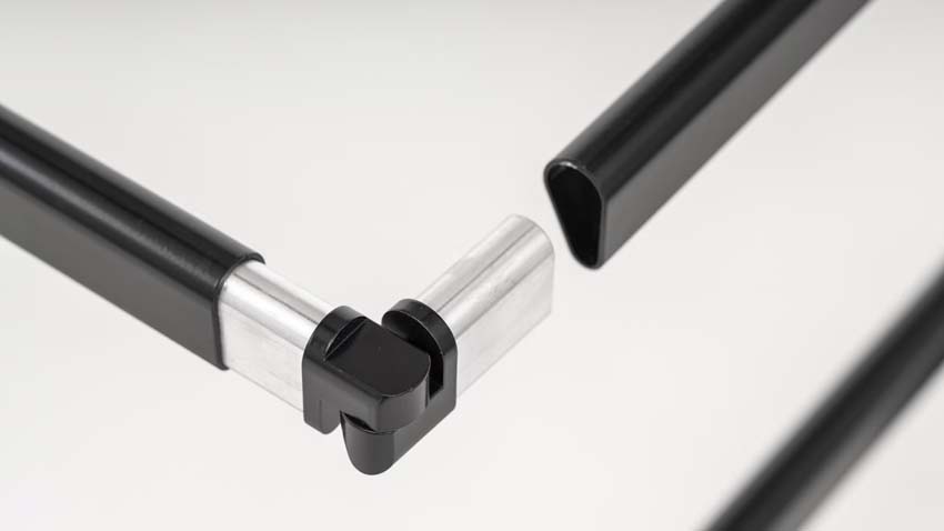 Kit garde-corps Talaka aluminium noir 250cm fixation latérale