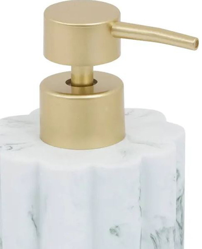 Distributeur de savon Miranda polyrésine blanche 230ml