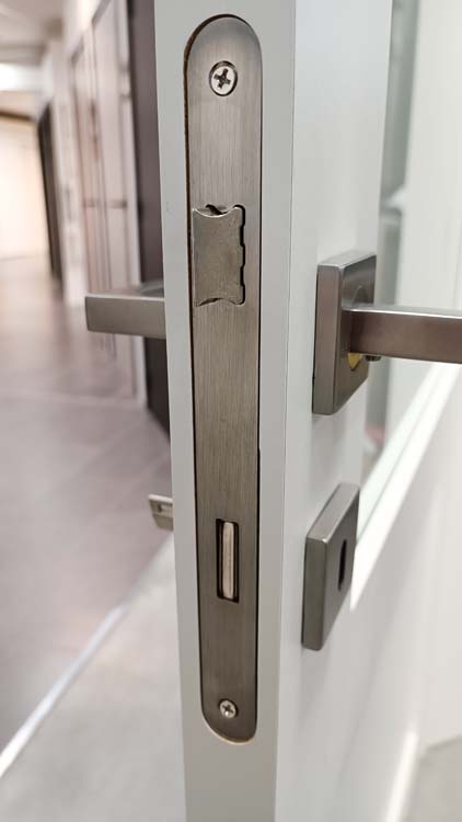 Porte intérieure complète Palladium blanche 1R verre clair 73x201,5cm réversible + châssis 20cm