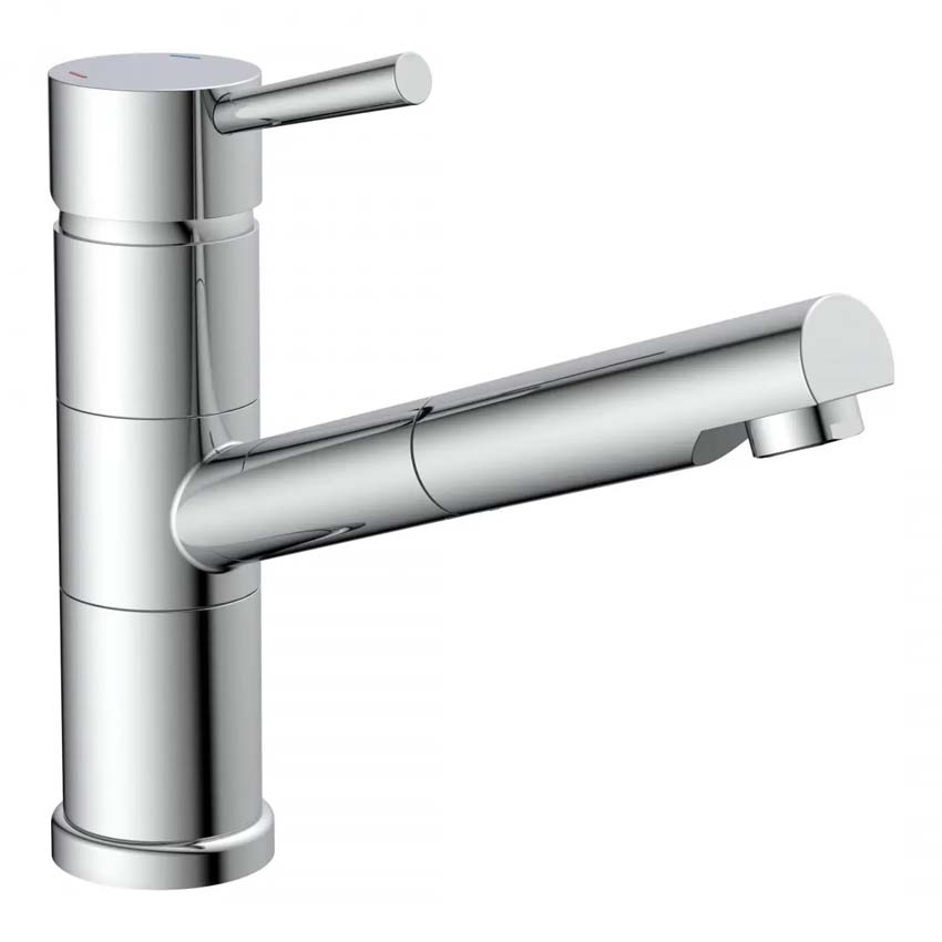 Keukenkraan Unai chroom met uittrekbare uitloop