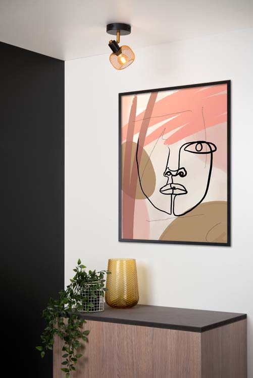 Wandspot - goud/messing - E14 - 40W