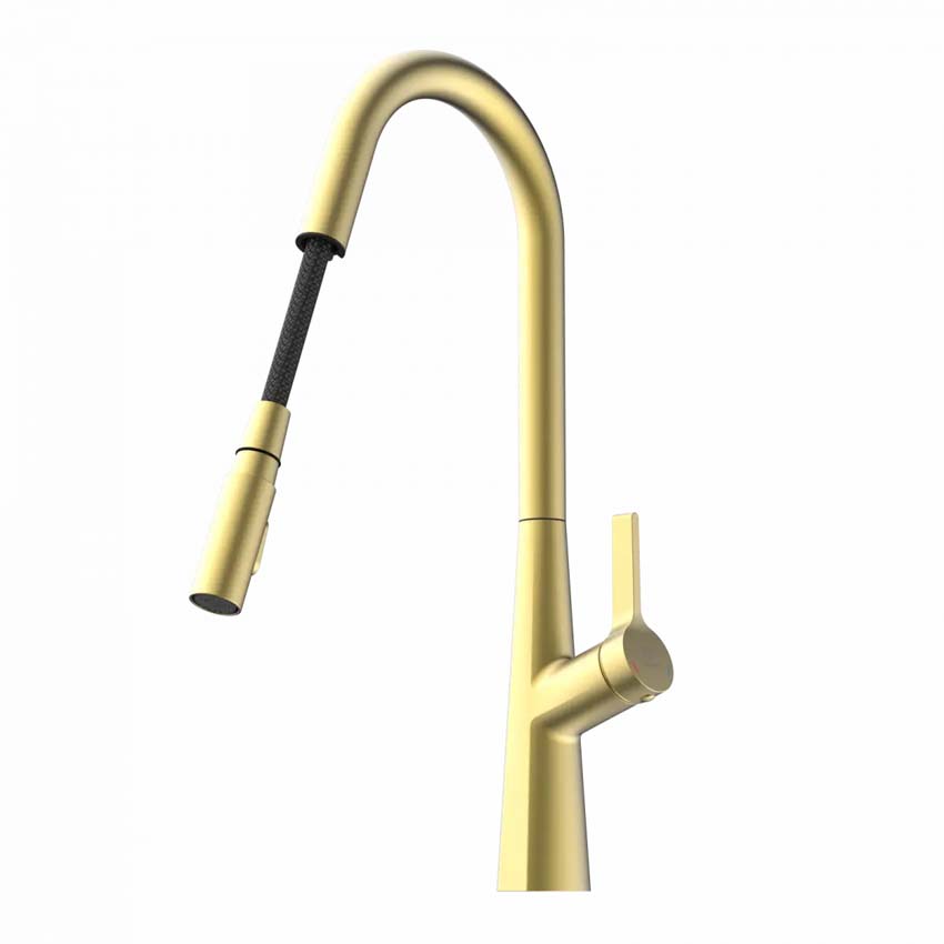 Robinet de cuisine Wasserwerk WK 9 Curve or mat avec bec extractible