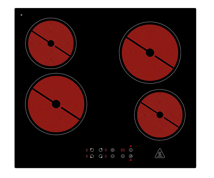Cuisine 310x172cm - noir/chêne - plaque de cuisson vitrocéramique