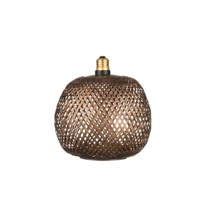 Lampe LED floating Bambou - E27 - bronze - Ø18cm - dimmable - 5W - 270lm - 2200K - globe