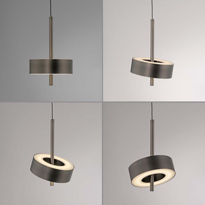 Hanglamp Easy Lift - Bruin - 95cm - 3x9W - 2700-5000K