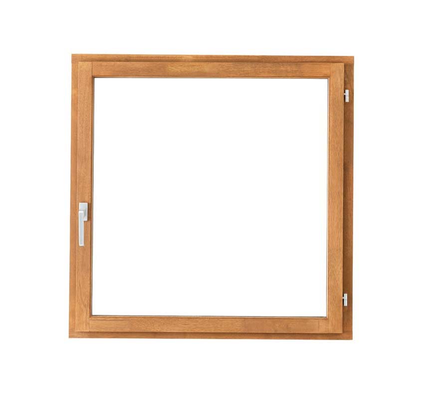 Fenêtre battant bois Meranti Trae 1 vantail 55mm naturel 1000x1000mm D