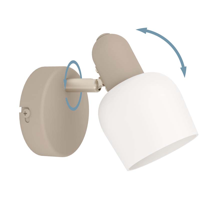 Applique murale - Sable - 8,5x12,5x15cm - Dimmable - E14 - 1x40W