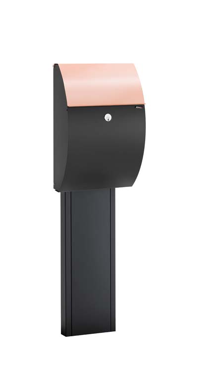 Brievenbus Aster 7000 zwart - koper 51x32x19,5cm