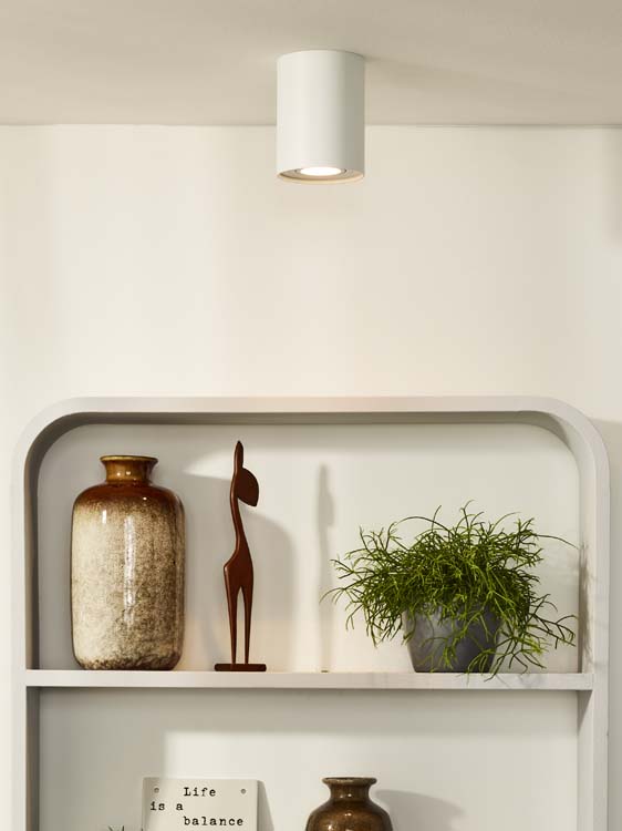 Plafonnier - blanc - Ø9,6cm - GU10