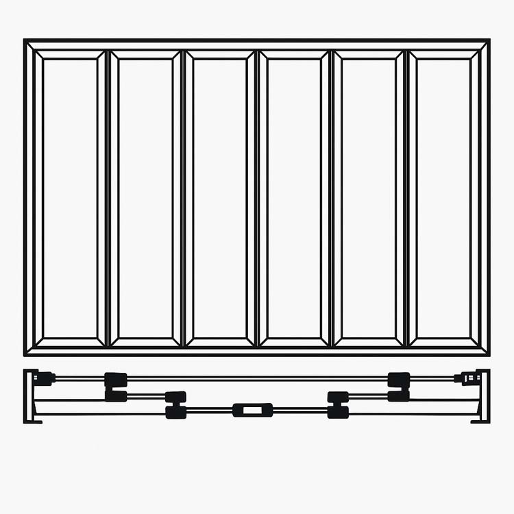 Schuifraam Nyo 6 vleugels aluminium op maat RAL9016 wit