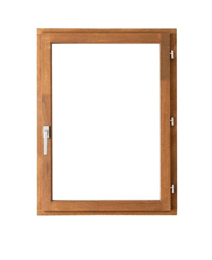 Fenêtre tournante à 1 vantail Trae bois Meranti 55mm naturel L750xH1000mm ouvrant à droite