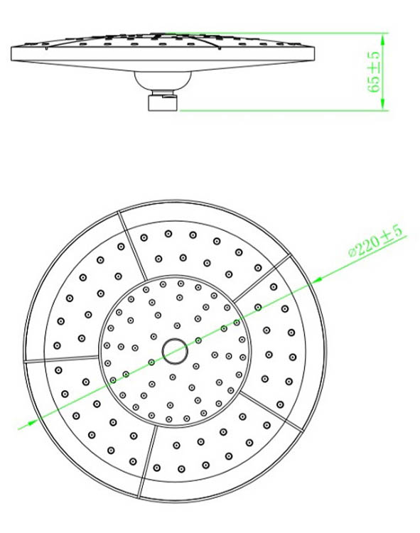 Pommeau de douche Angelina ronde chrome 22cm