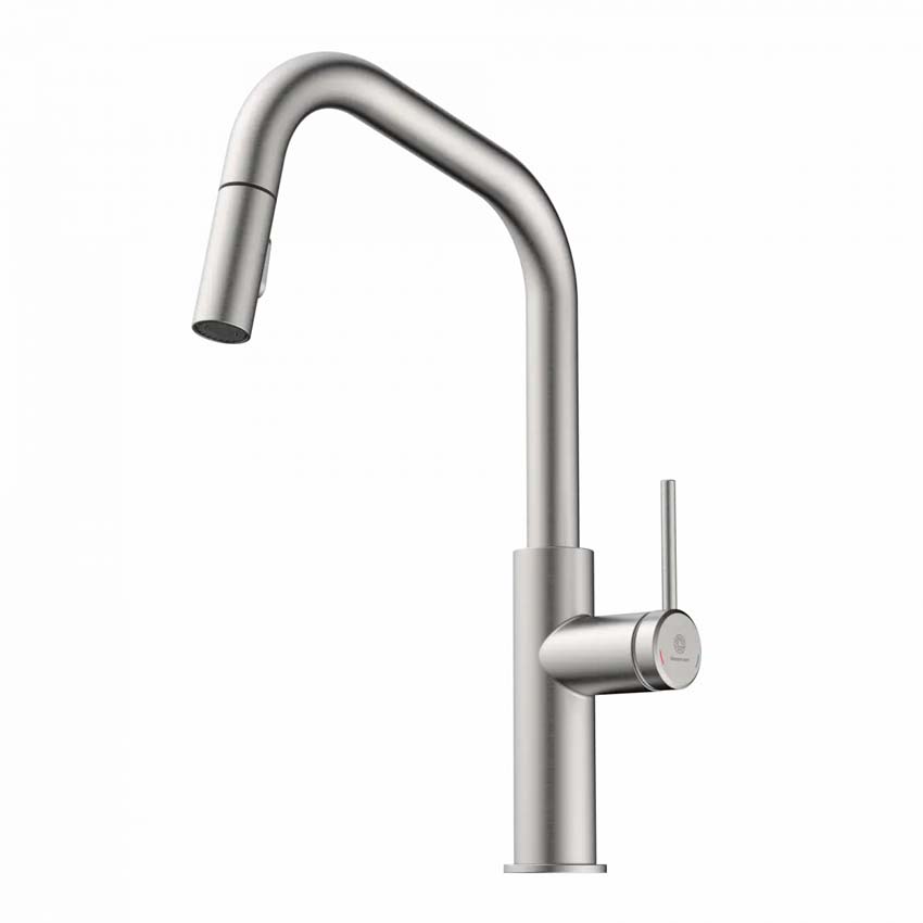 Robinet de cuisine Wasserwerk WK 13 Edge aspect inox avec bec extractible