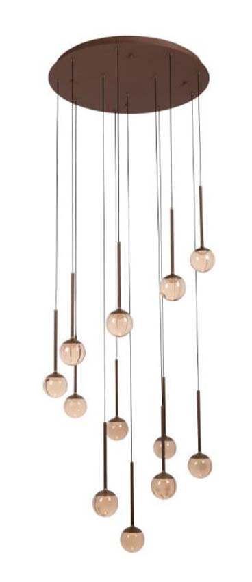 Lucide Premium Calina - Suspension - Ø 69,9 cm - LED Dimmable - CCT - 12x7W 2200K/3300K - Brun café Lucide Premium Calina - Suspension - Ø 69,9 cm - LED Dimmable - CCT - 12x7W 2200K/3300K - Brun café