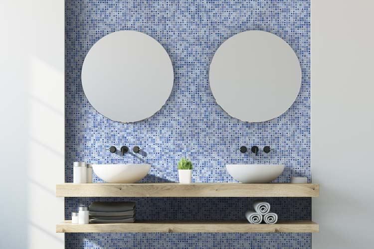 Mosaïque Biscuit retro bleue 30 x 30 cm