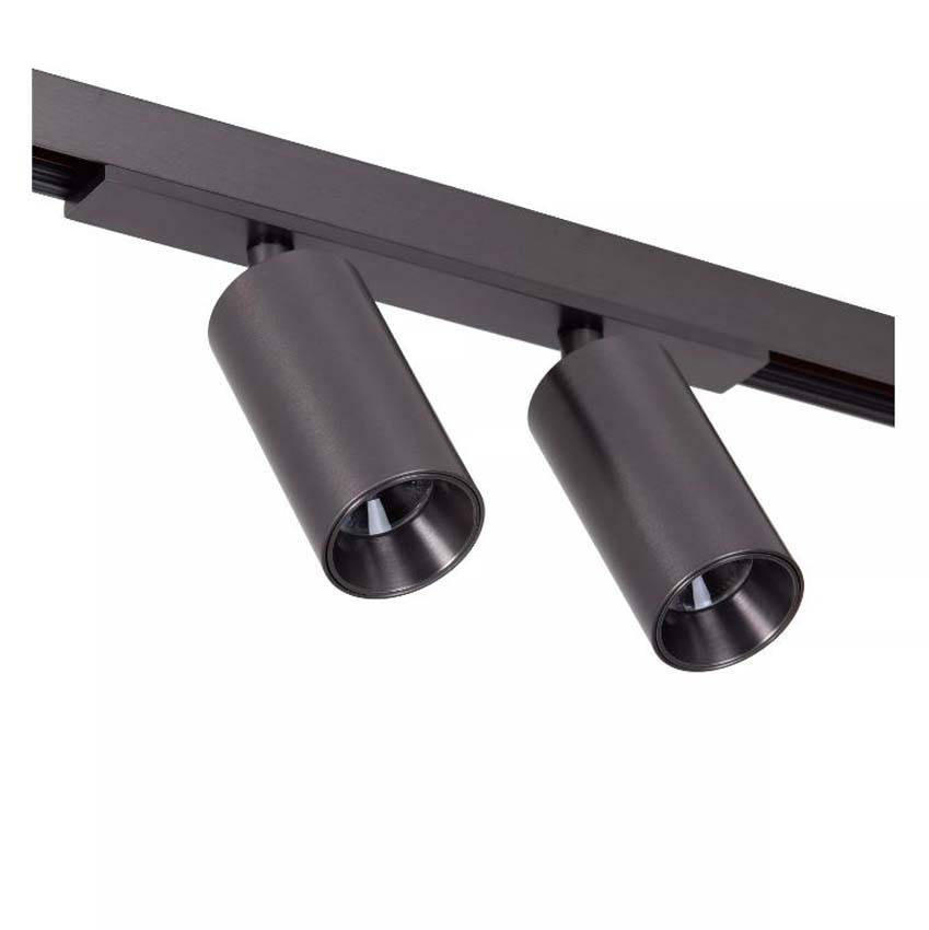 Lucide Premium Linial Bixx Railspot - 1-fase Railsysteem / Smart Railverlichting - 48V - 2xLED Dimbaar - Mat Zwart Chroom