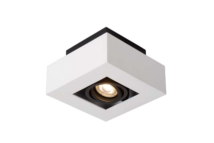 Plafonnier - carré - blanc/noir - dimmable - LED - GU10 - 5W - 2200/3000K