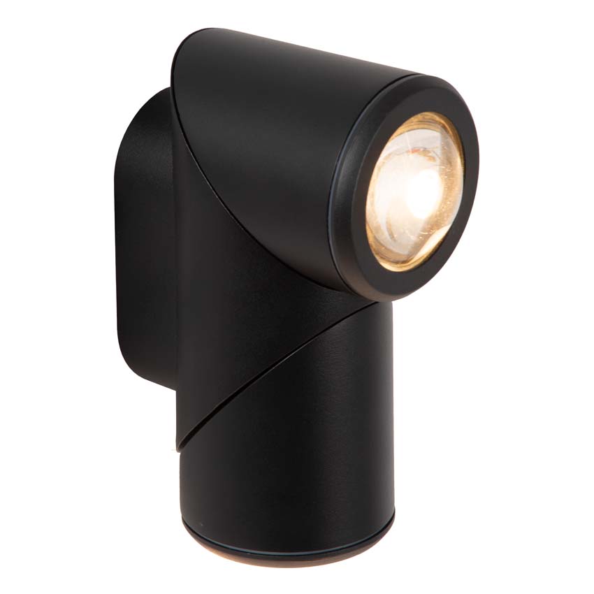 Lucide ERIN - Spot mural / Applique mural Intérieur/Extérieur - LED - 2x5W 2700K - IP65 - Noir