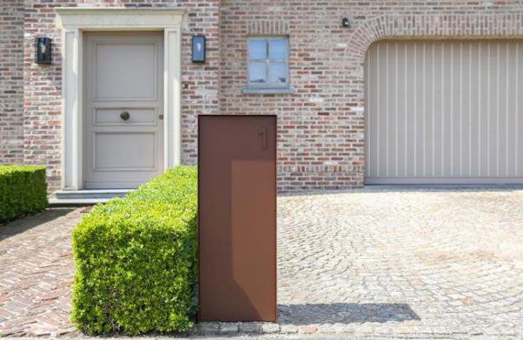 Boîte à colis ONZO (eSafe) Dropbox aspect acier corten small back