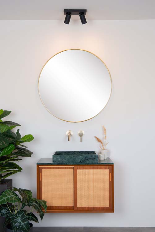 Plafondlamp - zwart - 2xGU10 - 5W - IP44