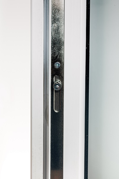 Porte extérieure pvc anthra/blanche 3 verres claires D SUR MESURE
