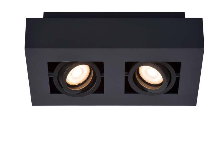 Plafonnier - noir - dimmable - LED - GU10 - 2x5W - 2200/3000K