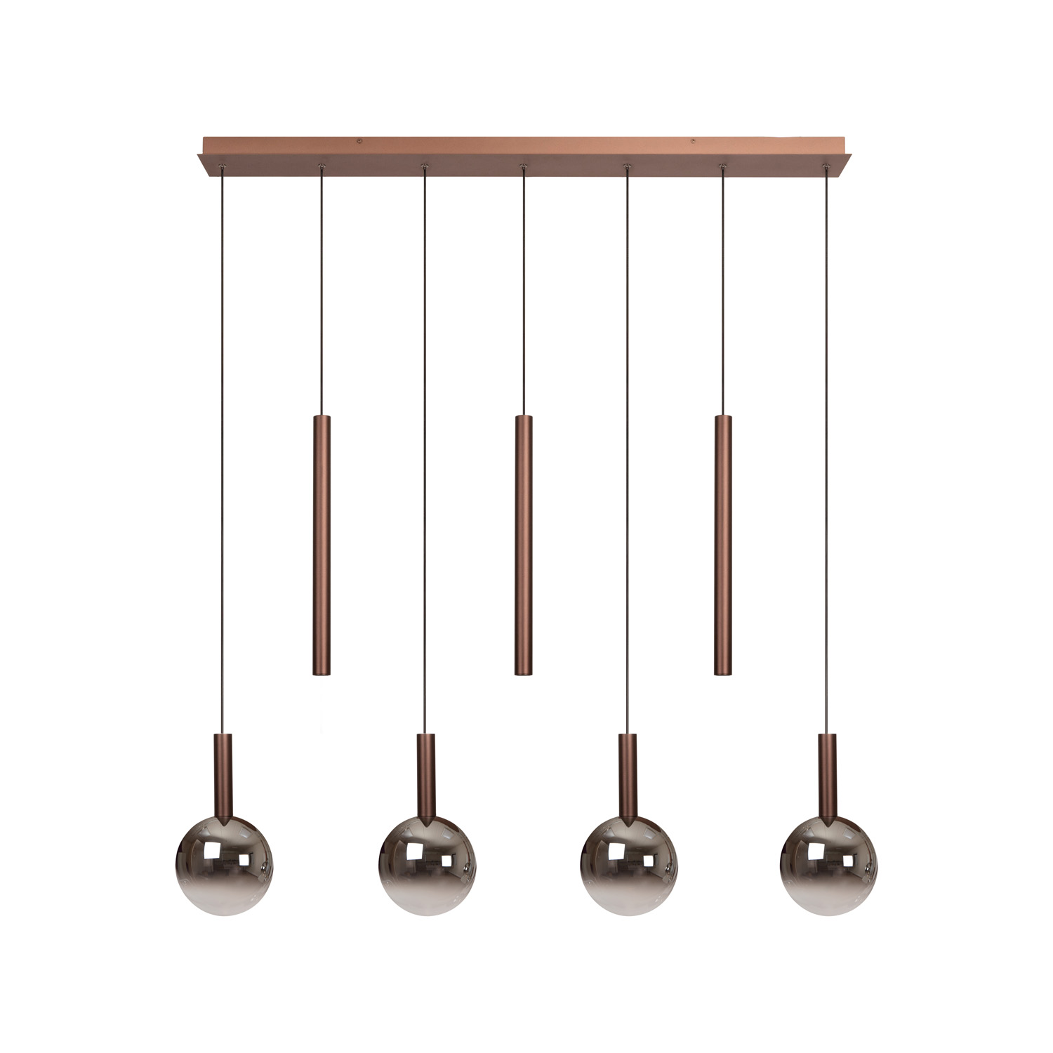 Lucide Premium Jasmine - Hanglamp - LED Dimb. - CCT - 7X4W 2200K/3300K - Geschikt voor vide en hoge plafonds - Koper