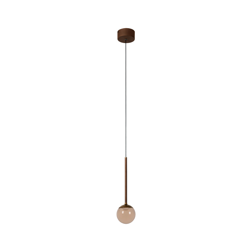 Lucide Premium Calina - Suspension - Ø9,9cm - LED Dimmable - CCT - 1x7W - 2200K/3300K - Avec module LED remplaçable - Café