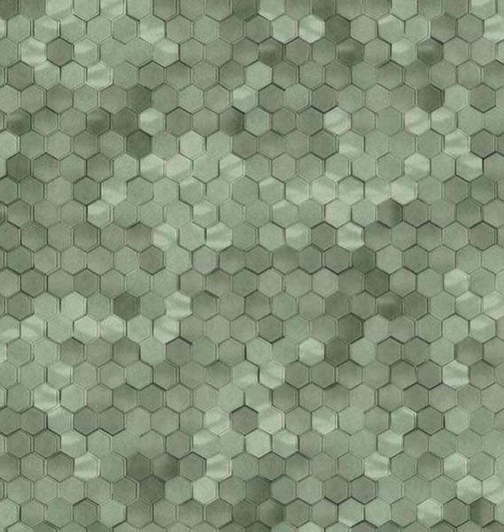 Vinyl op vliesbehang zeshoek lichtgroen 0,53x10,05m