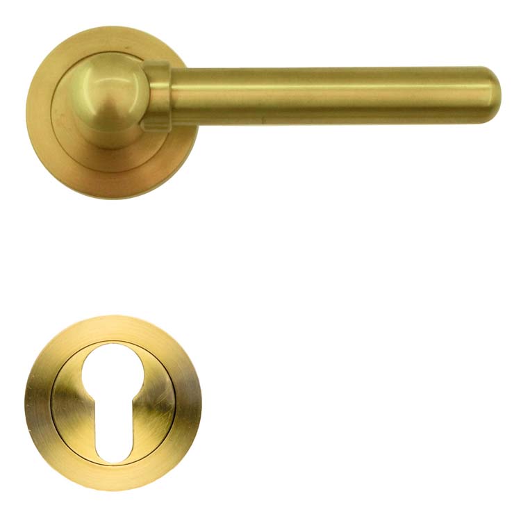 Poignée de porte pro pitigliano cuivre mat rosace cylindre