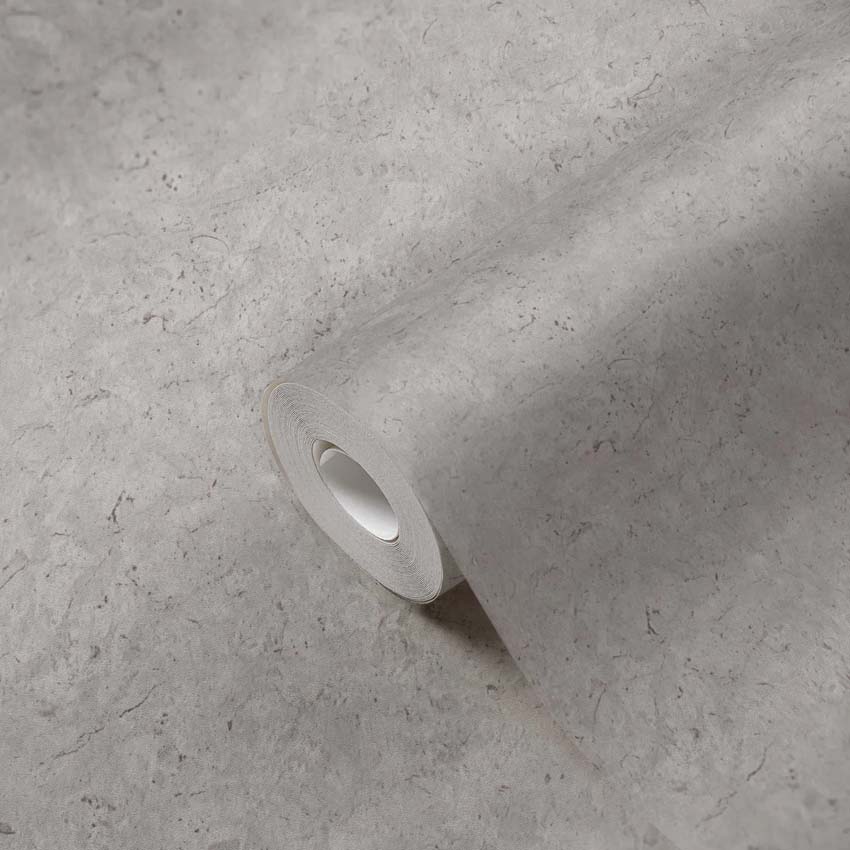 Vinyle sur papier peint intissé effet béton gris clair/gris foncé 0,53x10m