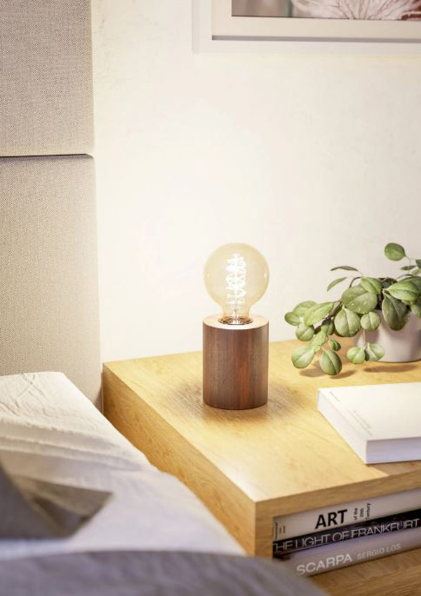 Lampe de table - bronze - Ø8x8cm - dimmable - E27 - 1x40W