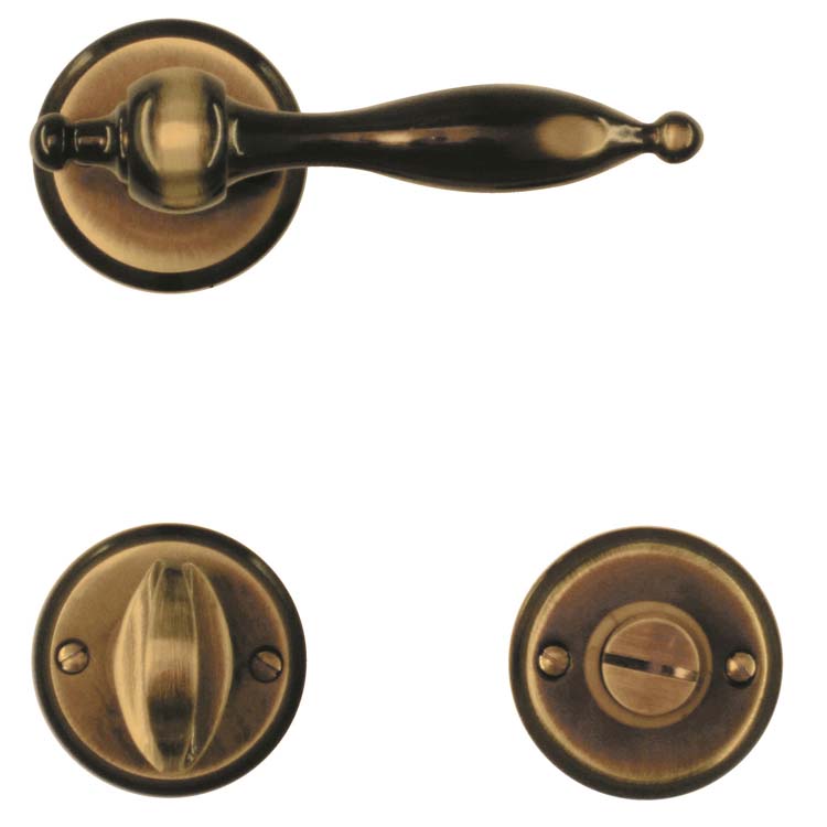 Poignée de porte pro adria bronze avec serrure toilette