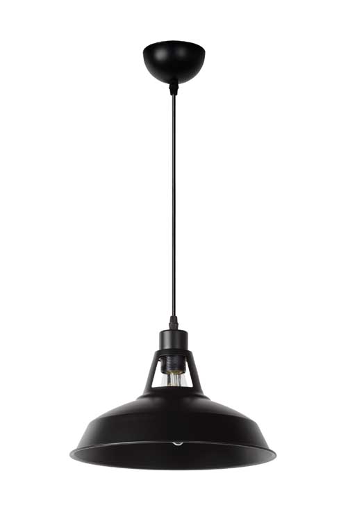 Lucide BRASSY-BIS - Hanglamp - Ø 31 cm - E27 - Zwart