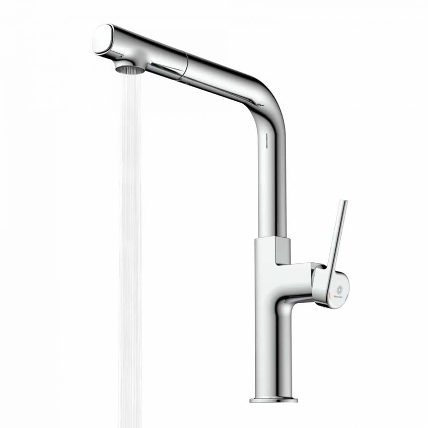 Robinet de cuisine Wasserwerk WK 11 chrome avec bec extractible