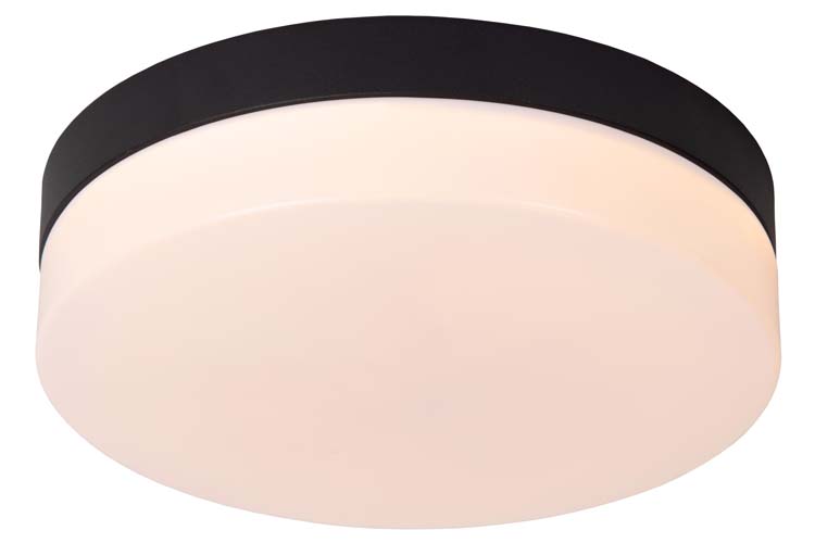 Plafondlamp badkamer - zwart - Ø23cm - LED - 12W - 2700K - IP44