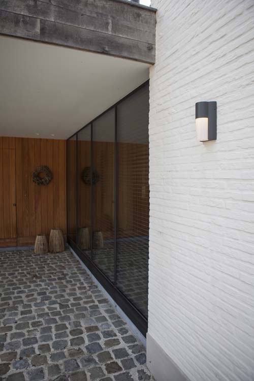 Buitenverl wandlamp opaal retrofit GU10 donkergrijs