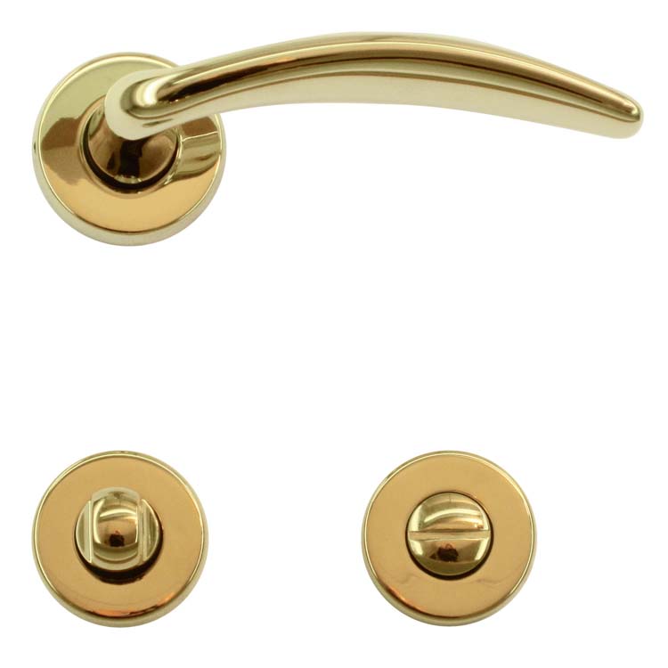 Poignée de porte rimini titanium avec serrure toilette