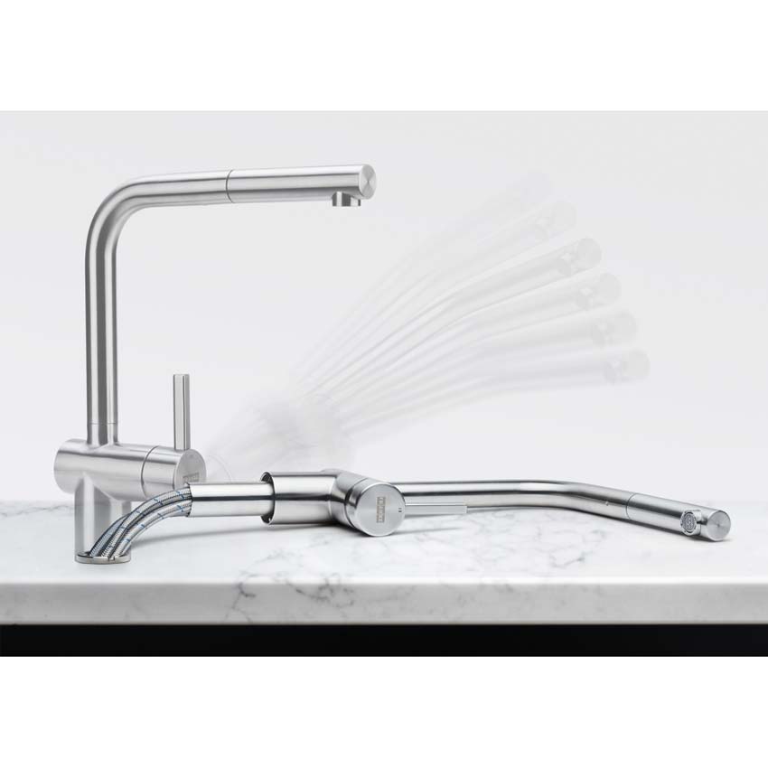 Robinet de cuisine/robinet de fenêtre Franke Atlas Neo inox avec bec extractible