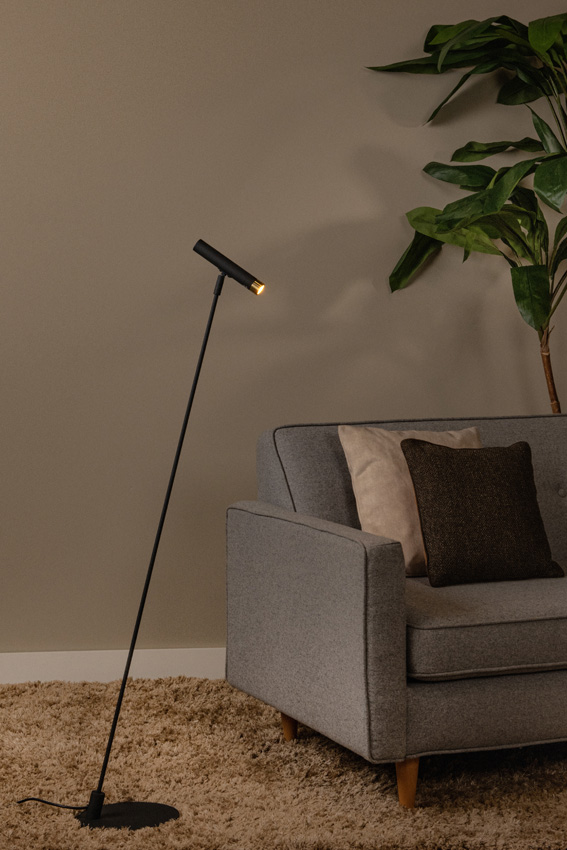 Lampadaire - LED 3 dimmable - G9 - 1x3W 2700K - Anneaux interchangeables inclus - Noir