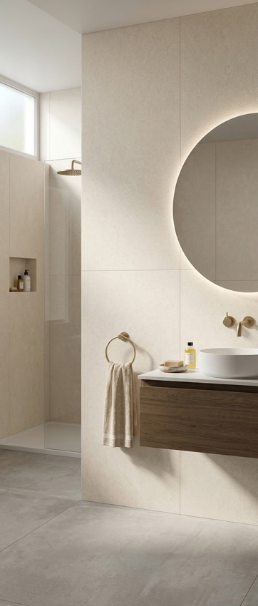 Wandpaneel Signature Nordicstone SPC naadloos crème 60x120x0,4cm