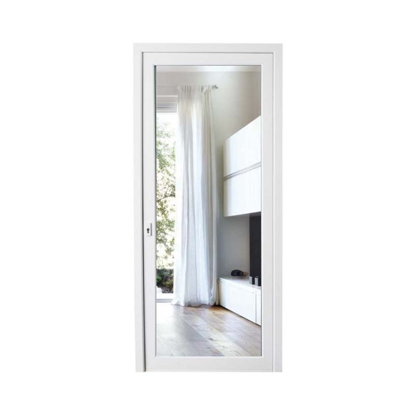 Porte extérieure pvc blanche 980 x 2180 mm verre clair G